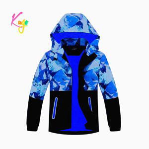 Chlapecká podzimní bunda, zateplená - KUGO B2863, modrá / černá Barva: Modrá, Velikost: 152