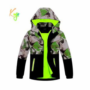 Chlapecká podzimní bunda, zateplená - KUGO B2863, šedá / černá / zelená Barva: Zelená, Velikost: 158