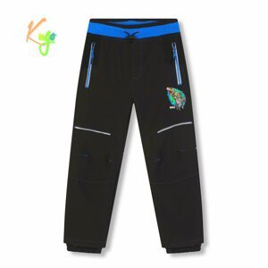 Chlapecké softshellové kalhoty, zateplené - KUGO HK5612, tmavě šedá / modrý pas Barva: Šedá, Velikost: 134