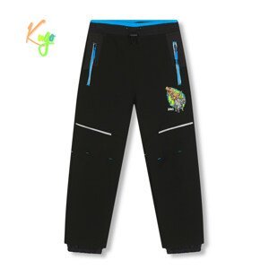 Chlapecké softshellové kalhoty, zateplené - KUGO HK5612, černá / tyrkysové zipy Barva: Černá, Velikost: 122