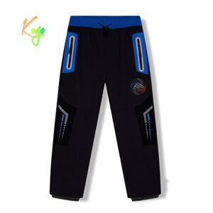 Chlapecké softshellové kalhoty, zateplené - KUGO HK5621, tmavě šedá / modrý pas Barva: Šedá, Velikost: 116
