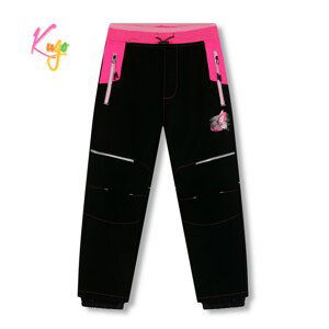 Dívčí softshellové kalhoty, zateplené - KUGO HK5612, černá / růžový pas Barva: Černá, Velikost: 128