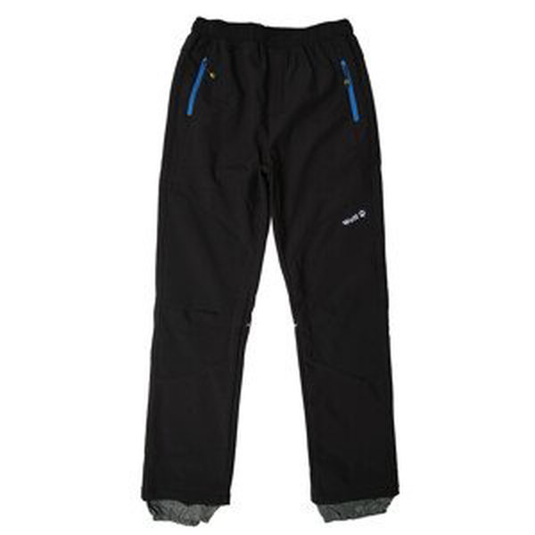 Chlapecké softshellové kalhoty, zateplené - Wolf B2395, černá / modré zipy Barva: Černá, Velikost: 146