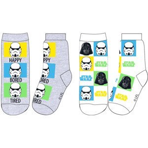 Star-Wars licence Chlapecké ponožky - Star Wars 52349343, bílá / šedá Barva: Mix barev, Velikost: 23-26