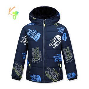 Chlapecká zimní bunda - KUGO FB0325, tmavě modrá Barva: Modrá tmavě, Velikost: 164