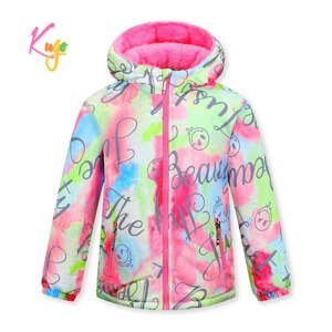 Dívčí zimní bunda - KUGO KB2341, batika / šedé nápisy Barva: Mix barev, Velikost: 158