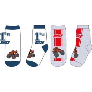 Chlapecké ponožky - Plamínek a čtyřkoláci 5234114, bílá / šedá Velikost: 23-26