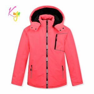 Dívčí zimní bunda - KUGO BU610, neonově lososová Barva: Lososová, Velikost: 146
