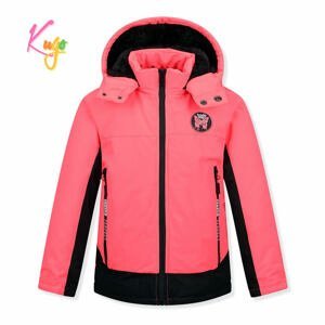 Dívčí zimní bunda - KUGO BU609, neonově lososová Barva: Lososová, Velikost: 104