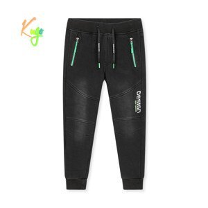 Chlapecké riflové kalhoty/ tepláky, zateplené - KUGO CK0925, černá Barva: Černá, Velikost: 158