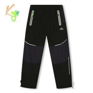 Chlapecké šusťákové kalhoty, zateplené - KUGO DK7137, černá / signální zipy Barva: Černá, Velikost: 140