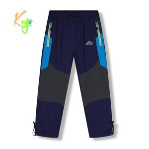 Chlapecké šusťákové kalhoty, zateplené - KUGO DK8236, tmavě modrá Barva: Tmavě modrá, Velikost: 128