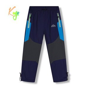 Chlapecké šusťákové kalhoty, zateplené - KUGO DK8236, tmavě modrá Barva: Tmavě modrá, Velikost: 146