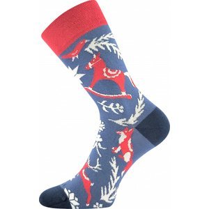 Dětské ponožky Lonka - Damerryk, koníci a lišky, modrá Barva: Modrá, Velikost: 30-34