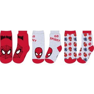 Spider Man - licence Chlapecké ponožky - Spider-Man 52341330, červená / šedá Barva: Mix barev, Velikost: 27-30