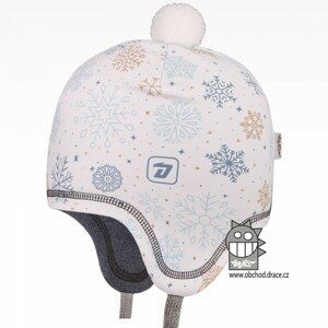 Dětská zimní funkční čepice Dráče - Polárka 30, bílá, vločky Barva: Bílá, Velikost: 50-52