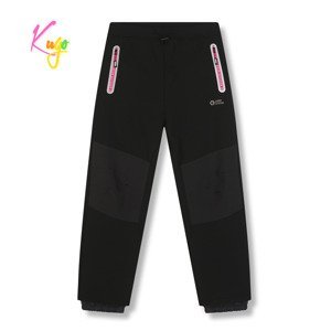 Dívčí softshellové kalhoty, zateplené - KUGO HK5629, černá / růžové zipy Barva: Černá, Velikost: 176