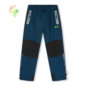 Chlapecké outdoorové kalhoty - KUGO G9658, petrol / signální zipy Barva: Petrol, Velikost: 164