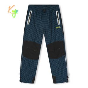 Chlapecké outdoorové kalhoty - KUGO G9658, šedomodrá / zelené zipy Barva: Šedá, Velikost: 146