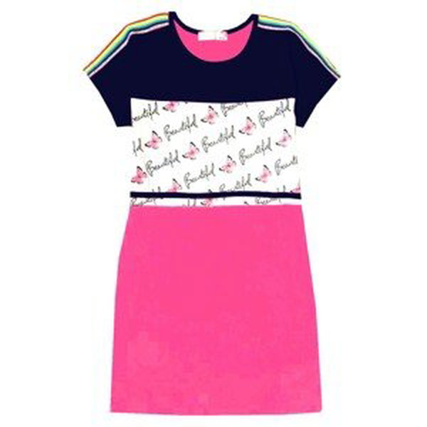 Dívčí šaty - KUGO K901, vel.134-164 Barva: Vzor 1, Velikost: 134-140