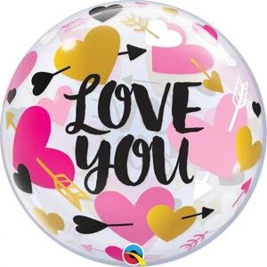 Qualatex Fóliový balónek 22" QL Bubble Capacity Love You