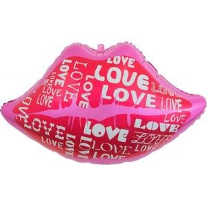 Godan / balloons Fóliový balónek Lips s nápisem Love, 62x38 cm KK