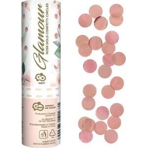 Godan / confetti Pneumatické konfety Glamour, kroužky z růžové a zlaté fólie / 15 cm