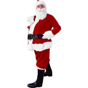 Set "Santa Claus LUX" (čepice, mikina, kalhoty, rukavice, pásek, návleky na boty, vousy), velikost UN.