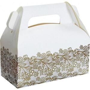 Godan / decorations W&C papírové krabičky na dort Zlatý potisk, 20x10x10 cm, 6 ks.