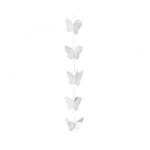 Godan / confetti Závěsná dekorace Bílí motýli, velikost 7,5 cm, 200 cm