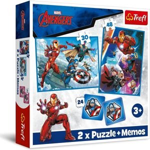 TREFL 2v1 Puzzle Avengers: Hrdinové v akci / 30+48 dílků+pexeso