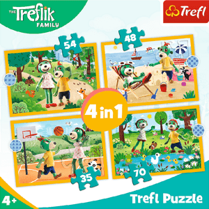 TREFL Puzzle Treflíci na dovolené 4v1 (35,48,54,70 dílků)