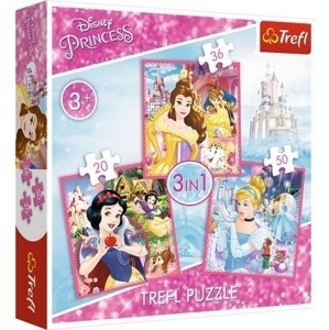 TREFL Puzzle Disney princezny Kouzelný svět 3v1