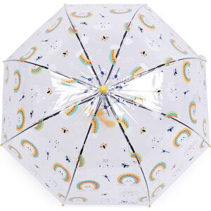Dětský průhledný vystřelovací deštník Varianta: 1 žlutá duha, Balení: 1 ks