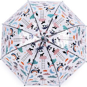 Dětský průhledný vystřelovací deštník Varianta: 4 šedozelená sv. panda, Balení: 1 ks