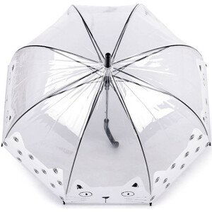 Dívčí průhledný deštník kočka Varianta: 1 bílá, Balení: 1 ks