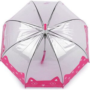Dívčí průhledný deštník kočka Varianta: 3 růžová malinová, Balení: 1 ks