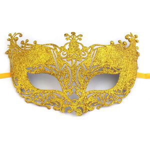 Karnevalová maska - škraboška s glitry Varianta: 9 zlatá, Balení: 1 ks