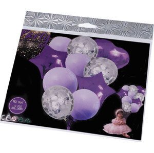 Nafukovací balónky s konfetami sada Varianta: 4 fialová, Balení: 1 sada