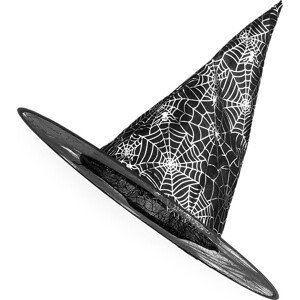 Karnevalový klobouk čarodějnický pavučina, lebka, netopýr Varianta: 1 černá, Balení: 1 ks