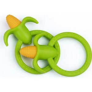 GiliGums GiliGums Dětské silikonové kousátko Corn Teether, 3m+, zelená, 1 ks