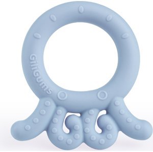 GiliGums Dětské silikonové kousátko Baby Octopus Teether, 3m+, sv. modrá, 1 ks