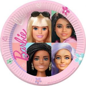 Amscan Papírové talíře Barbie Sweet Life, kulaté 23 cm, 8 ks.