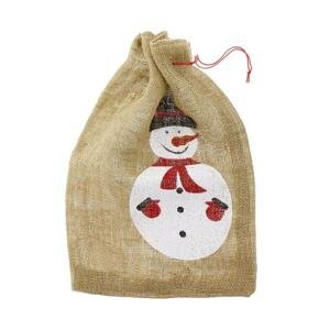 Vánoční taška "Sněhulák" z juty, rozměr: 36x50 cm