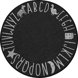 Hanse Home Collection koberce Dětský kusový koberec Flatweave 104885 Black/Cream kruh Rozměry koberců: 160x160 (průměr) kruh