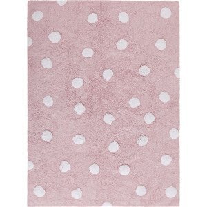 Lorena Canals koberce Přírodní koberec, ručně tkaný Polka Dots Pink-White Rozměry koberců: 120x160