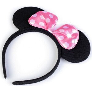Karnevalová čelenka Minnie Mouse Varianta: 5 růžová sv. velké puntíky, Balení: 1 ks