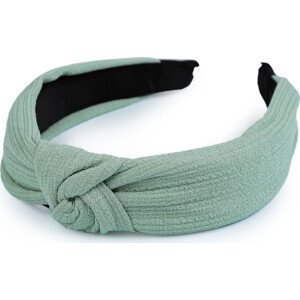 Čelenka do vlasů s uzlem textilní Varianta: 2 zelená šalvěj světlá, Balení: 1 ks