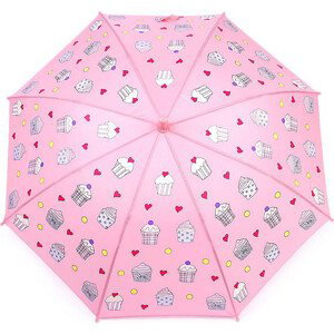 Dětský deštník kouzelný cupcakes, příšerky, auta Varianta: 1 růžová sv. cupcake, Balení: 1 ks