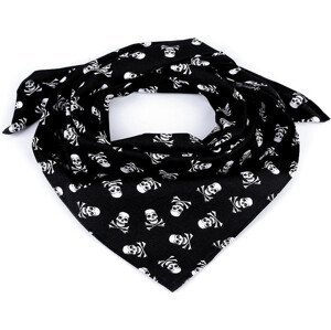 Bavlněný šátek pirát 65x65 cm Varianta: 7 (bsd236) černá lebka, Balení: 1 ks